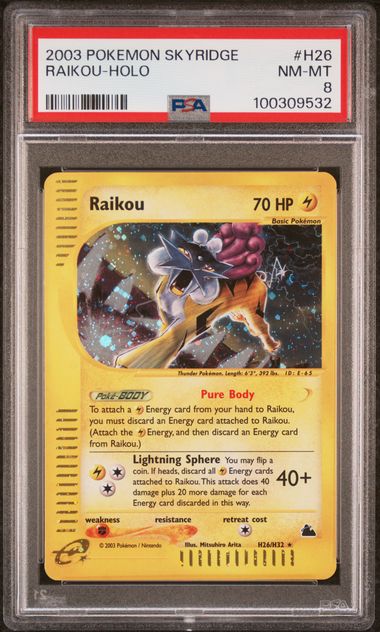 PSA 8 Near Mint - 2003 Pokemon Skyridge Raikou Holo #H26