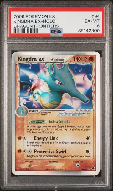 PSA 6 Excellent - 2006 Pokemon EX Dragon Frontiers Kingdra ex #94