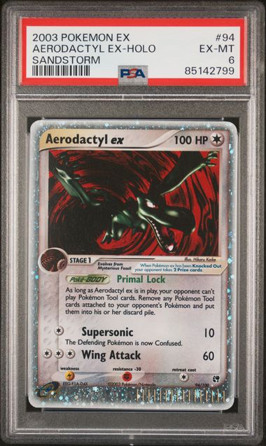 PSA 6 Excellent - 2003 Pokemon EX Sandstorm Aerodactyl ex #94