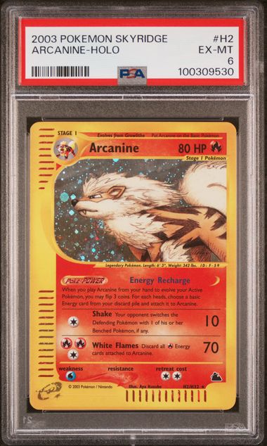 PSA 6 Excellent - 2003 Pokemon Skyridge Arcanine Holo #H2