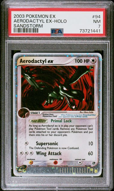 PSA 7 Near Mint - 2003 Pokemon EX Sandstorm Aerodactyl ex #94