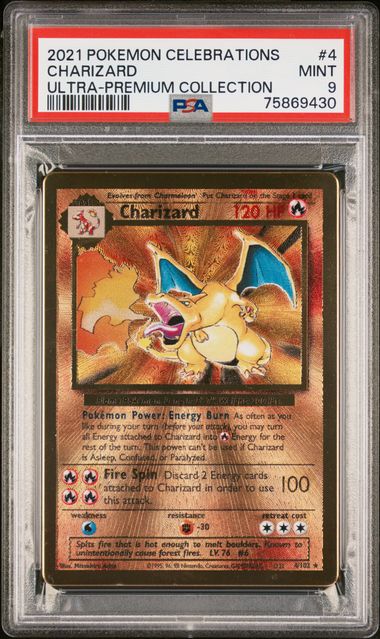 [Auksjon] PSA 9 Mint – 2021 Pokemon Celebrations UPC Metal Charizard #4