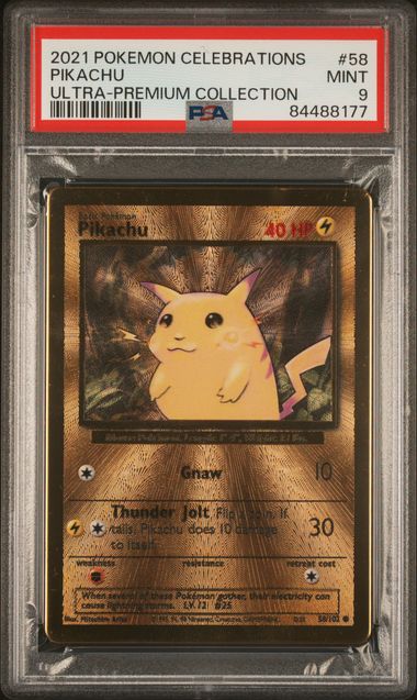 [Auksjon] PSA 9 Mint – 2021 Pokemon Celebrations UPC Metal Pikachu #58