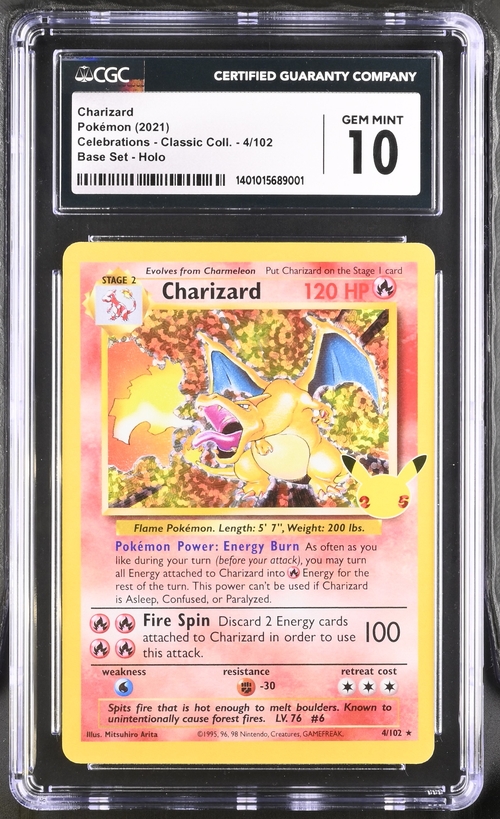 [Auksjon] CGC 10 Gem Mint – 2021 Pokemon Celebrations Classic Coll Charizard Holo #4