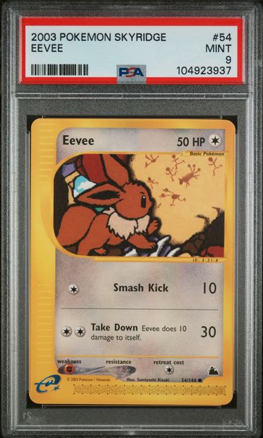 PSA 9 Mint - 2003 Pokemon Skyridge Eevee #54