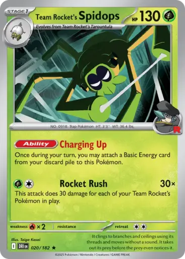 Destined Rivals - 020/182 - Team Rocket's Spidops - Holo Rare