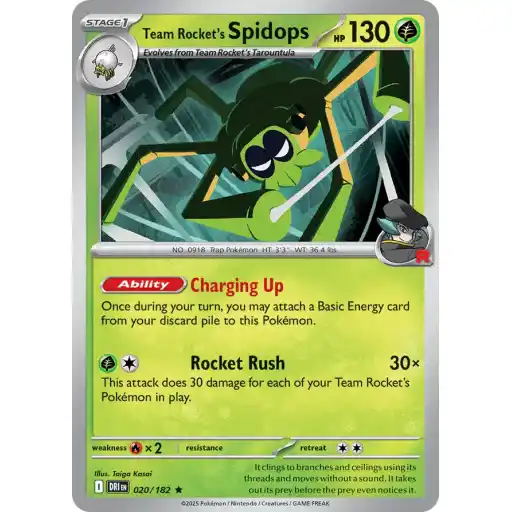 Destined Rivals - 020/182 - Team Rocket's Spidops - Holo Rare