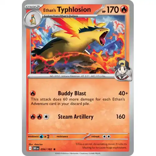 Destined Rivals - 034/182 - Ethan's Typhlosion - Holo Rare