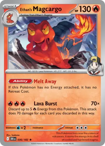 Destined Rivals - 036/182 - Ethan's Magcargo - Holo Rare