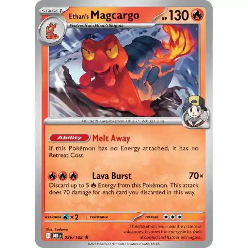 Destined Rivals - 036/182 - Ethan's Magcargo - Holo Rare