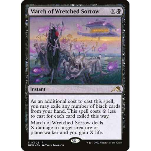 Kamigawa: Neon Dynasty - 111 - March of Wretched Sorrow - Rare - B - Foil