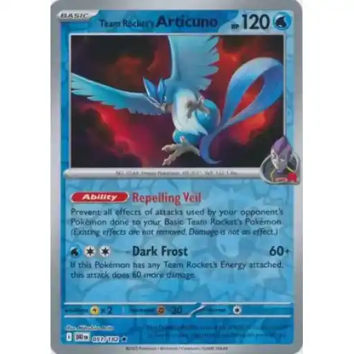 Destined Rivals - 051/182 - Team Rocket's Articuno - Reverse Holo Rare
