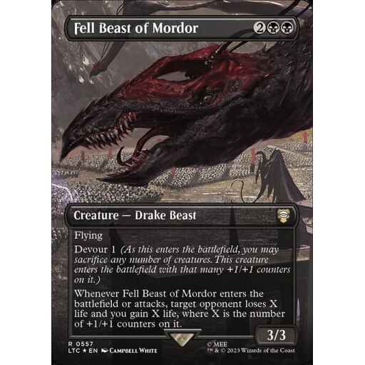 Tales of Middle-earth Commander - 557 - Fell Beast of Mordor - Rare - B - Foil