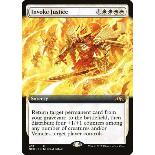 Kamigawa: Neon Dynasty - 437 - Invoke Justice - Rare - W - Foil