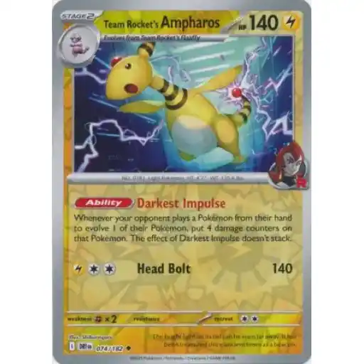 Destined Rivals - 074/182 - Team Rocket's Ampharos - Reverse Holo