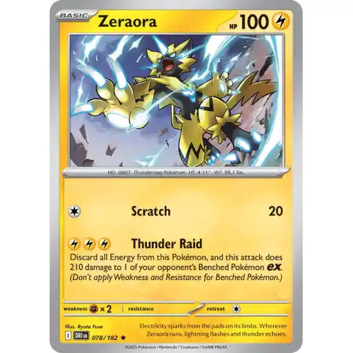 Destined Rivals - 078/182 - Zeraora - Holo Rare
