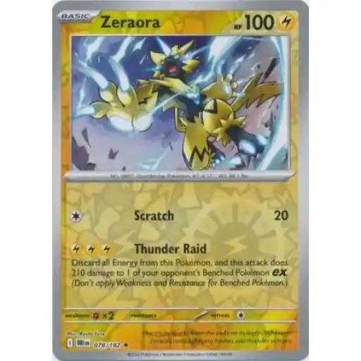 Destined Rivals - 078/182 - Zeraora - Reverse Holo Rare