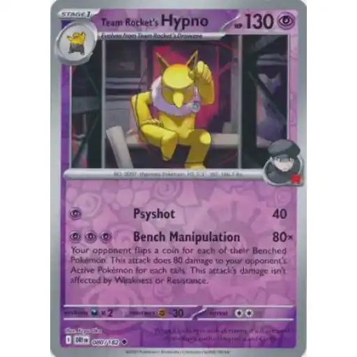 Destined Rivals - 080/182 - Team Rocket's Hypno - Reverse Holo