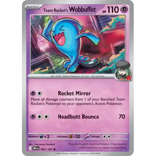 Destined Rivals - 082/182 - Team Rocket's Wobbuffet - Holo Rare