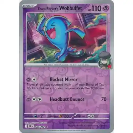 Destined Rivals - 082/182 - Team Rocket's Wobbuffet - Reverse Holo R