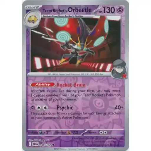 Destined Rivals - 089/182 - Team Rocket's Orbeetle - Reverse Holo
