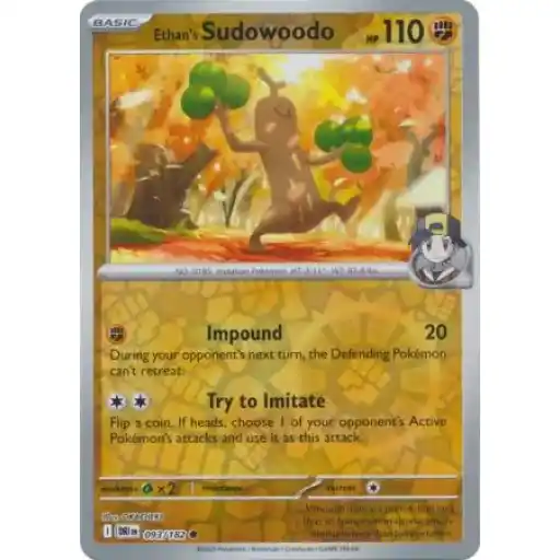 Destined Rivals - 093/182 - Ethan's Sudowoodo - Reverse Holo