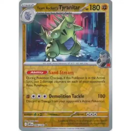 Destined Rivals - 096/182 - Team Rocket's Tyranitar - Reverse Holo Rare