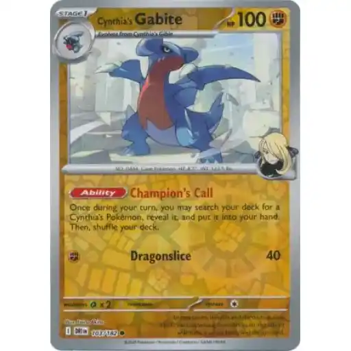 Destined Rivals - 103/182 - Cynthia's Gabite - Reverse Holo