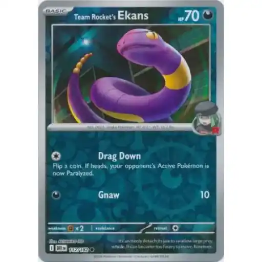 Destined Rivals - 112/182 - Team Rocket's Ekans - Reverse Holo