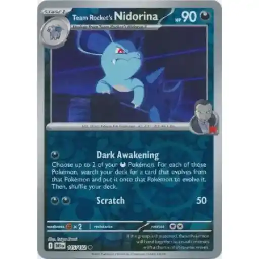 Destined Rivals - 115/182 - Team Rocket's Nidorina - Reverse Holo