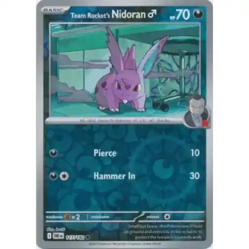 Destined Rivals - 117/182 - Team Rocket's Nidoran♂ - Reverse Holo