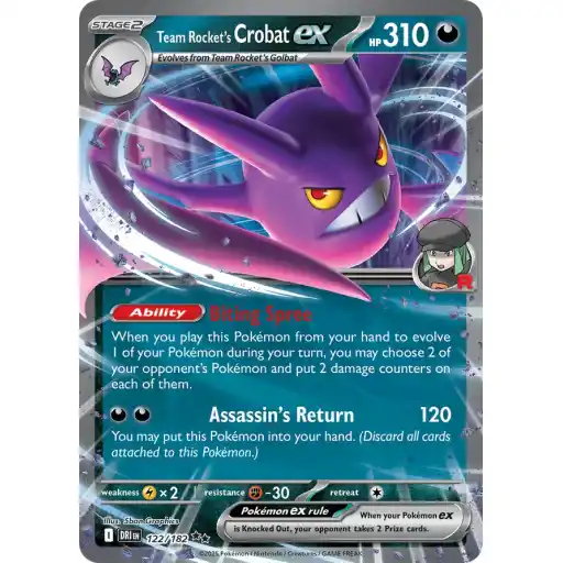 Destined Rivals - 122/182 - Team Rocket's Crobat ex