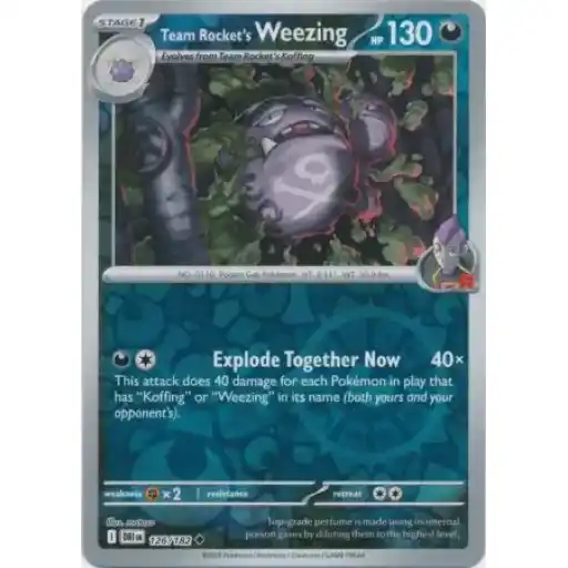 Destined Rivals - 126/182 - Team Rocket's Weezing - Reverse Holo