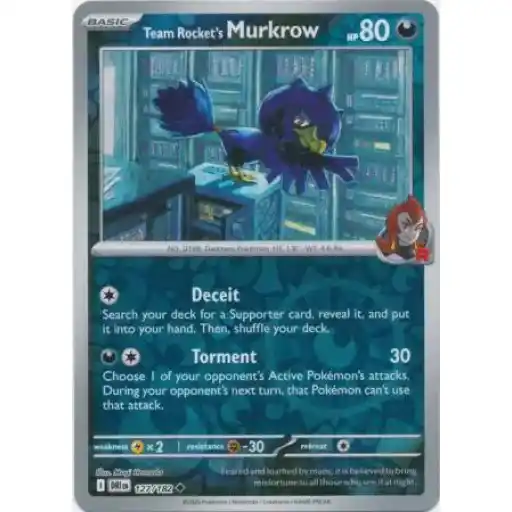 Destined Rivals - 127/182 - Team Rocket's Murkrow - Reverse Holo