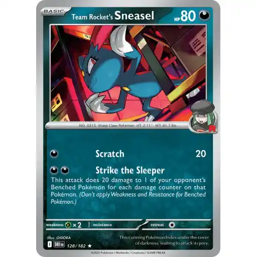 Destined Rivals - 128/182 - Team Rocket's Sneasel - Holo Rare