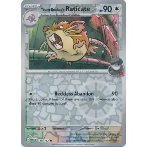 Destined Rivals - 148/182 - Team Rocket's Raticate - Reverse Holo
