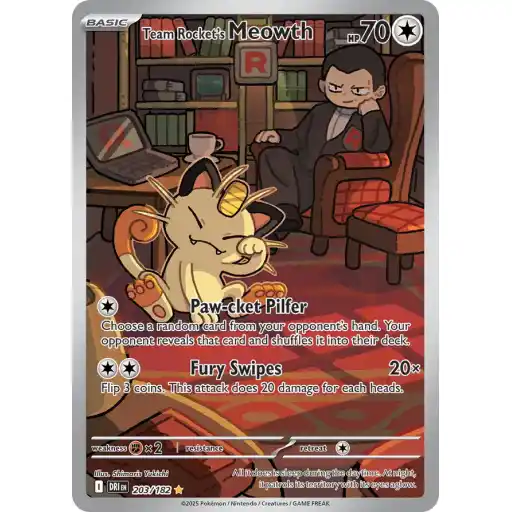 Destined Rivals - 203/182 - Team Rocket's Meowth