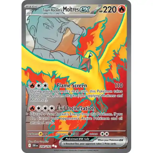 Destined Rivals - 208/182 - Team Rocket's Moltres ex