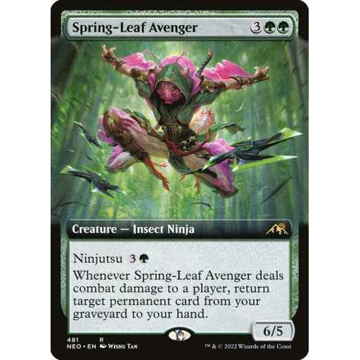 Kamigawa: Neon Dynasty - 481 - Spring-Leaf Avenger - Rare - G - Foil