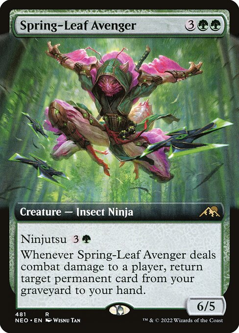 Kamigawa: Neon Dynasty - 481 - Spring-Leaf Avenger - Rare - G - Foil