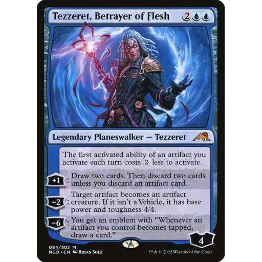 Kamigawa: Neon Dynasty - 84 - Tezzeret, Betrayer of Flesh - Mythic - U - Foil