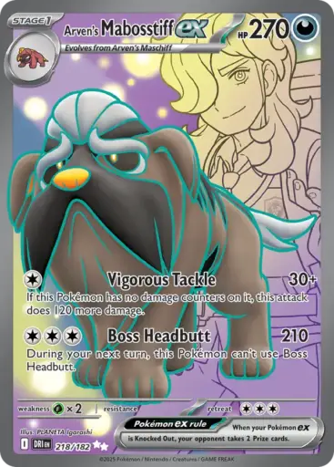 Destined Rivals - 218/182 - Arven's Mabosstiff ex