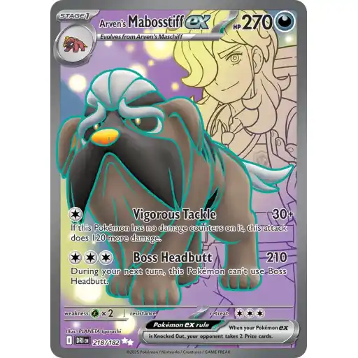 Destined Rivals - 218/182 - Arven's Mabosstiff ex