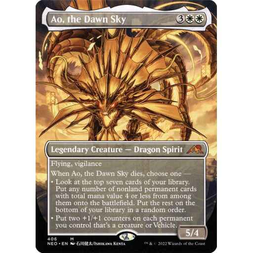 Kamigawa: Neon Dynasty - 406 - Ao, the Dawn Sky - Mythic - W - Foil