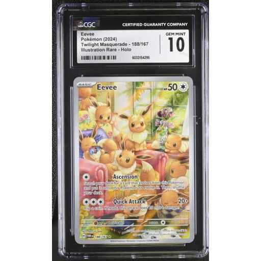 [Auksjon] CGC 10 Gem Mint - 2024 Pokemon Twilight Masquerade Eevee Illustration Rare #188