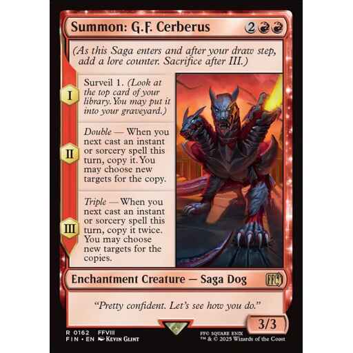 Final Fantasy - 162 - Summon: G.F. Cerberus - Rare - R - Foil