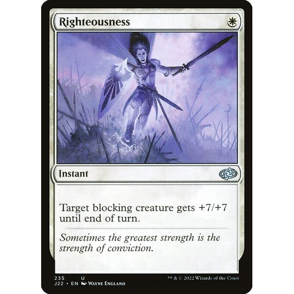 Jumpstart 2022 - 235 - Righteousness - Uncommon - W - Non-foil