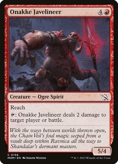 March of the Machine - 156 - Onakke Javelineer - Common - R - Foil