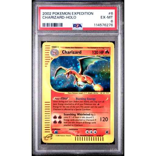PSA 6 Excellent - 2002 Pokemon Expedition Charizard Holo #6