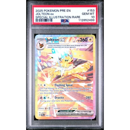 PSA 10 Gem Mint - 2025 Pokemon Prismatic Evolutions Jolteon ex SIR #153